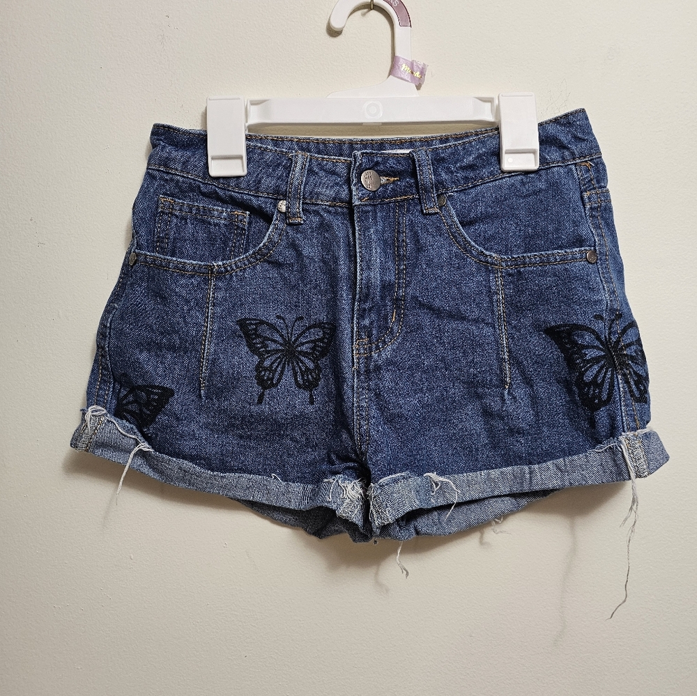Between Us Size 3 Denim Butterfly‎ Women's Shorts